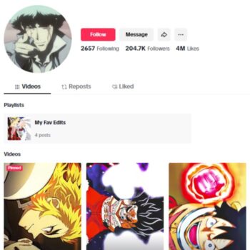 200K Anime Edits TikTok Account for sale