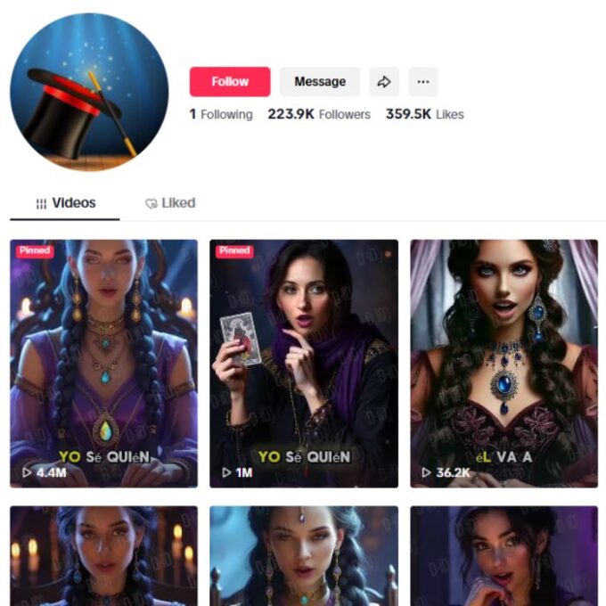 220K Card Reading Magic TikTok Account for sale