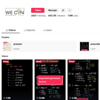 480k English Learning Tiktok Account for sale