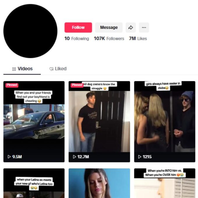 105K Funny Memes TikTok Account for sale