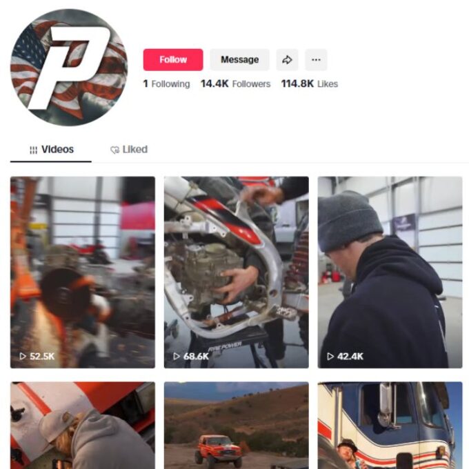 14K Off-Roading Cars Tiktok Account for sale