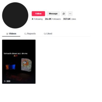 25K Blank TikTok Account for sale