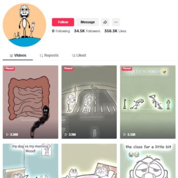 34K Funny Cartoon Tiktok Account for sale