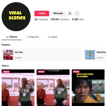 720K Movie Clips TikTok Account for sale