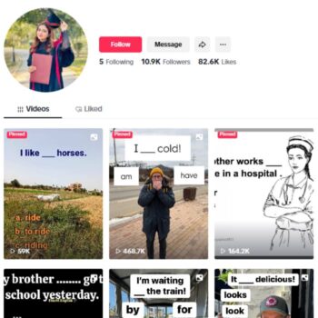 10K English Learning Tiktok Account for sale