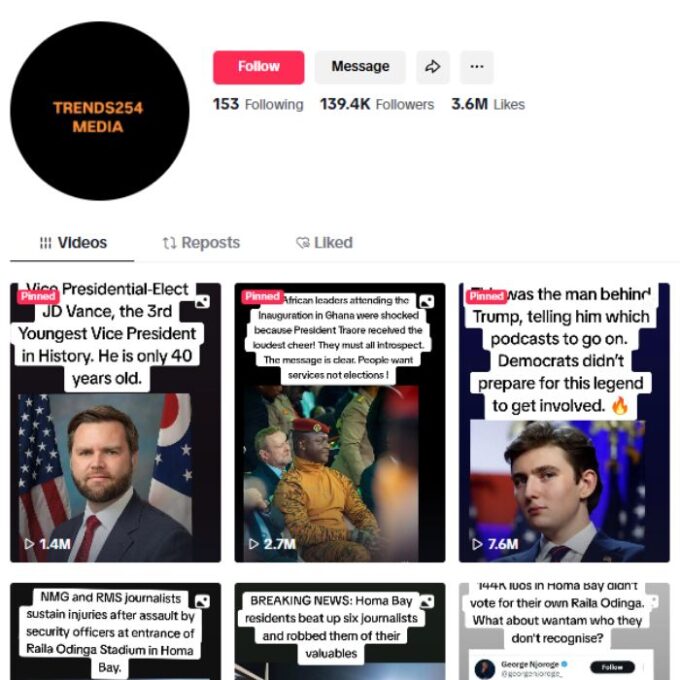 130K Politics News Tiktok Account for sale