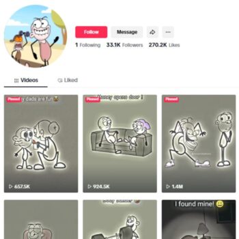 30K Funny Cartoon Tiktok Account for sale