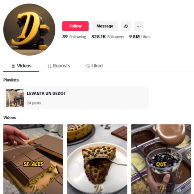 320K Food Satisfying TikTok Account for sale