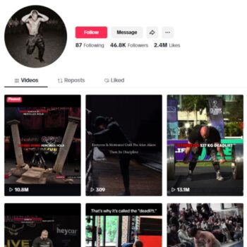 45K Fitness Workout TikTok Account for sale