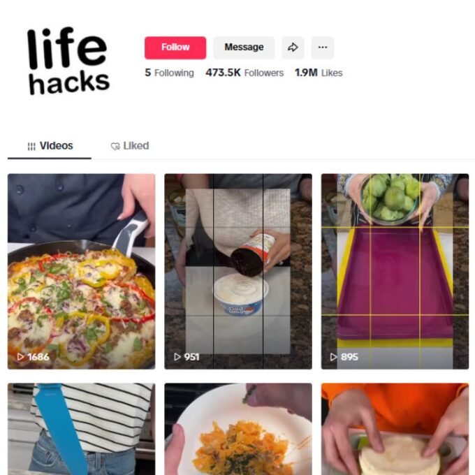 470K DIY Lifehacks TikTok Account for sale