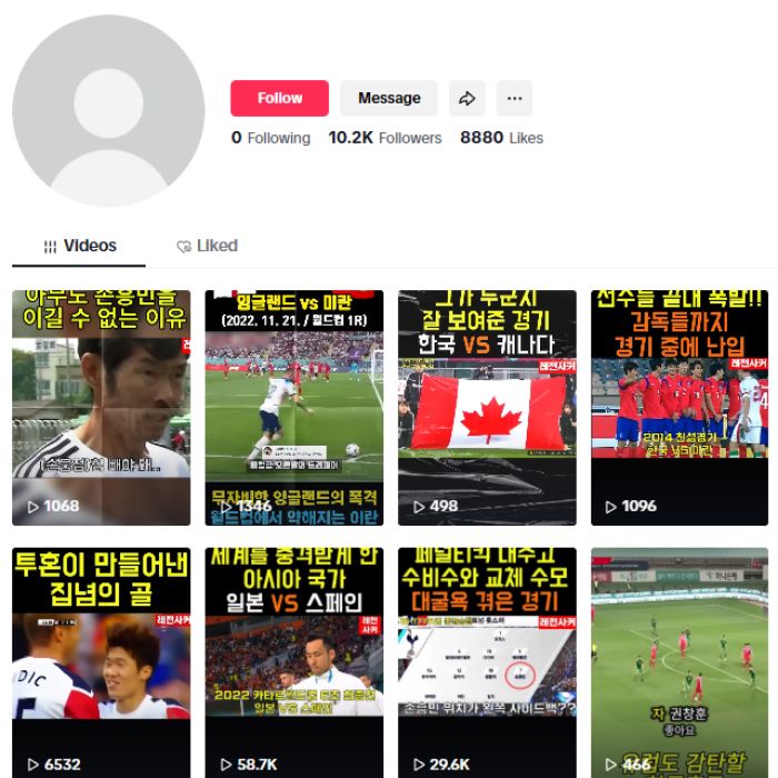 10K Football Soccer TikTok Account for sale