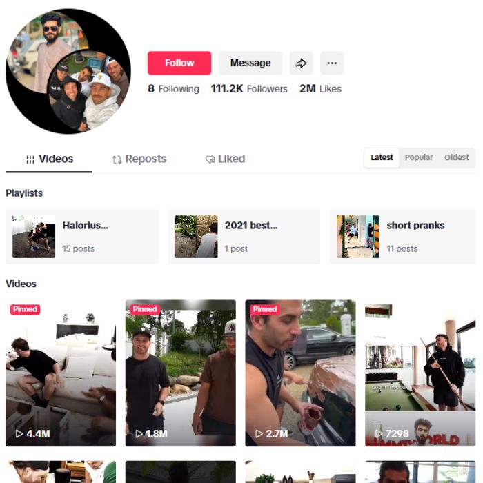 110K Entertainment Vlogs TikTok Account for sale