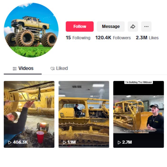 120K Whistlin Diesel Influencer TikTok Account for sale