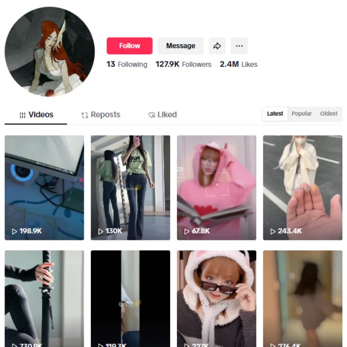 125K Female Fashion Influencer TikTok Account for sale