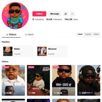 16K Baby AI Rapper TikTok Account for sale