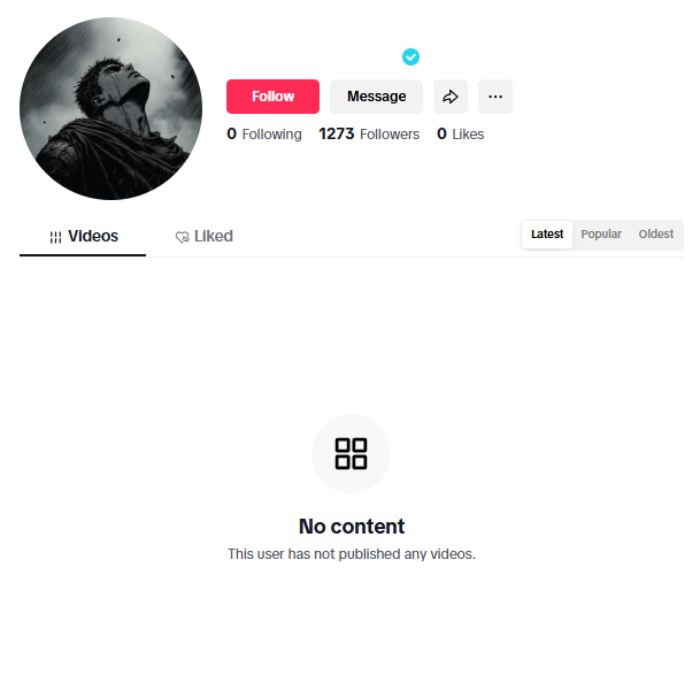 1K Verified Tiktok Account for sale