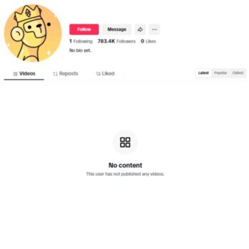 780K Blank TikTok Account for sale