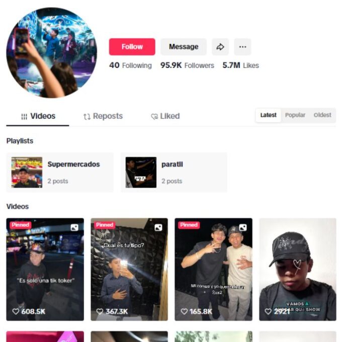 95K Entertainment Influencer TikTok Account for sale