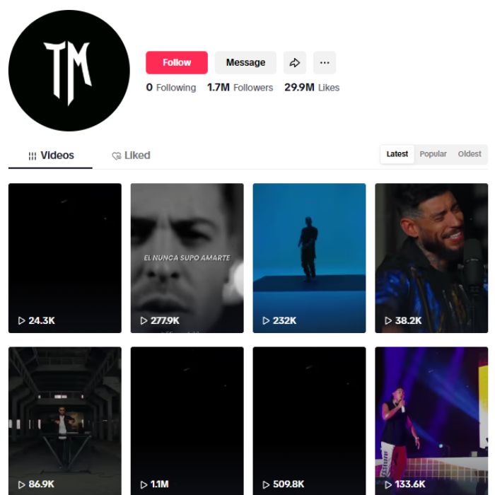 1.7M Music Concerts Tiktok Account for sale