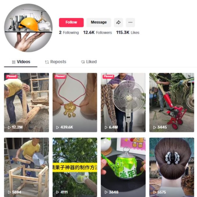 12K DIY Woodwork TikTok Account for sale