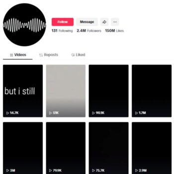 2.4M Music Songs Lyrics Tiktok Account for sale