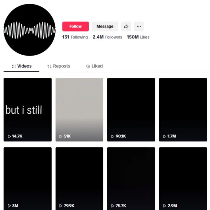 2.4M Music Songs Lyrics Tiktok Account for sale