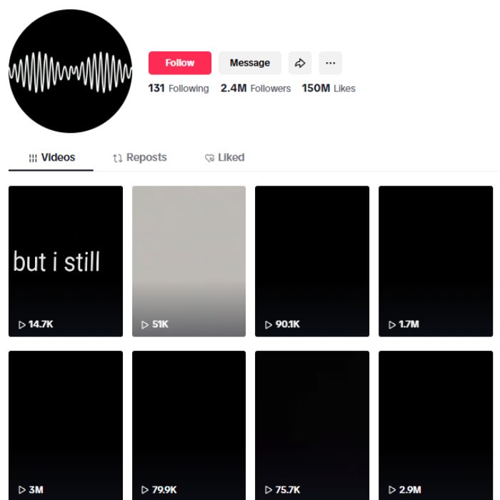 2.4M Music Songs Lyrics Tiktok Account for sale