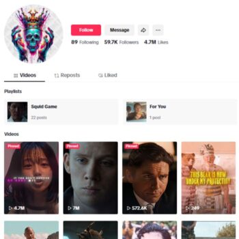 59K Movie Clips Tiktok Account for sale