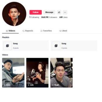 860K Music Singing Tiktok Account for sale