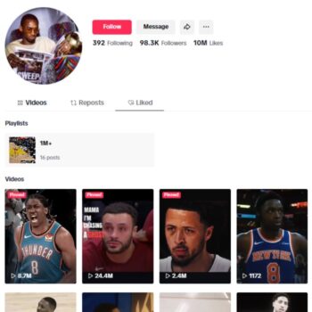 98K Basketball Sports TikTok Account for sale