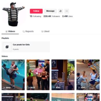 220K Viral Tom The Mime Tiktok Account for sale