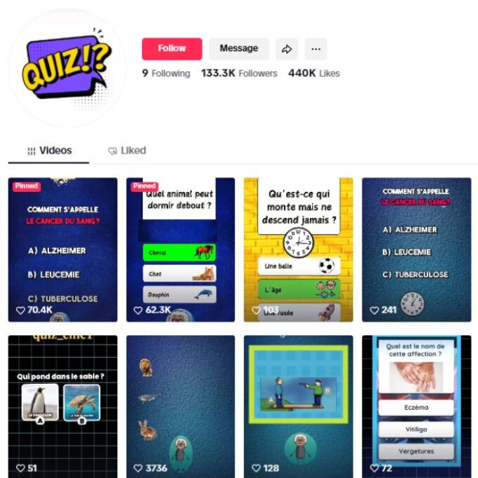 130K Entertainment Quiz Tiktok Account - Image 1