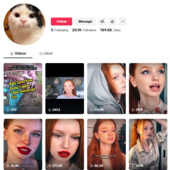 20K Female Influencer Tiktok Account for sale