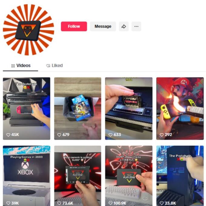 30K Gaming Consoles Retro TikTok Account for sale