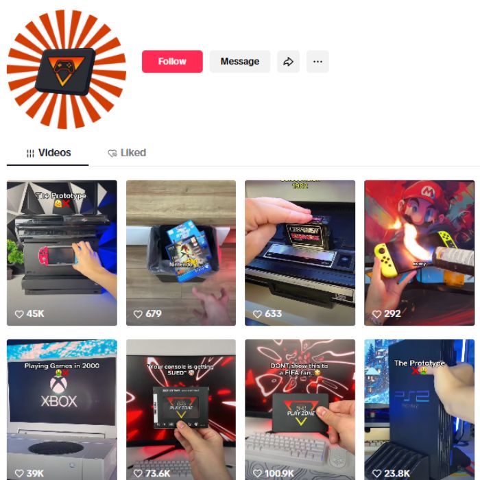 30K Gaming Consoles Retro TikTok Account for sale