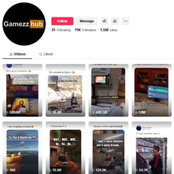 11K Gaming Clips Consoles TikTok Account for sale