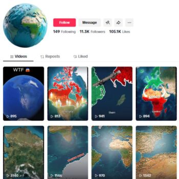 11K Geography Google Earth Tiktok Account for sale