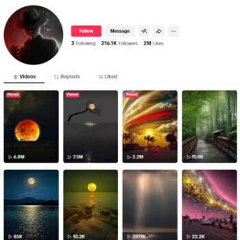 210K Nature Landscapes TikTok Account for sale