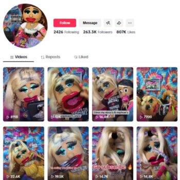 260K Songs Puppet Comedy Tiktok Account for sale
