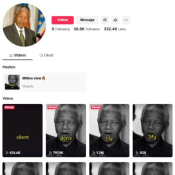 55K Nelson Mandela Quotes TikTok Account for sale