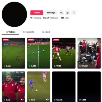 85K Sports Soccer TikTok Account for sale
