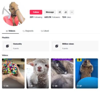 680K Entertainment Random TikTok Account for sale