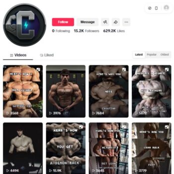 15K Bodybuilding Workout TikTok Account for sale