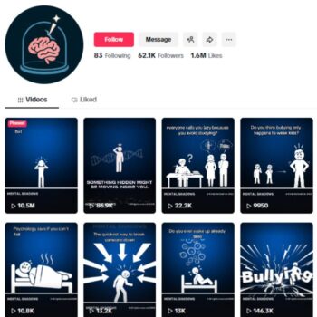 60K Psychology Mindset TikTok Account for sale